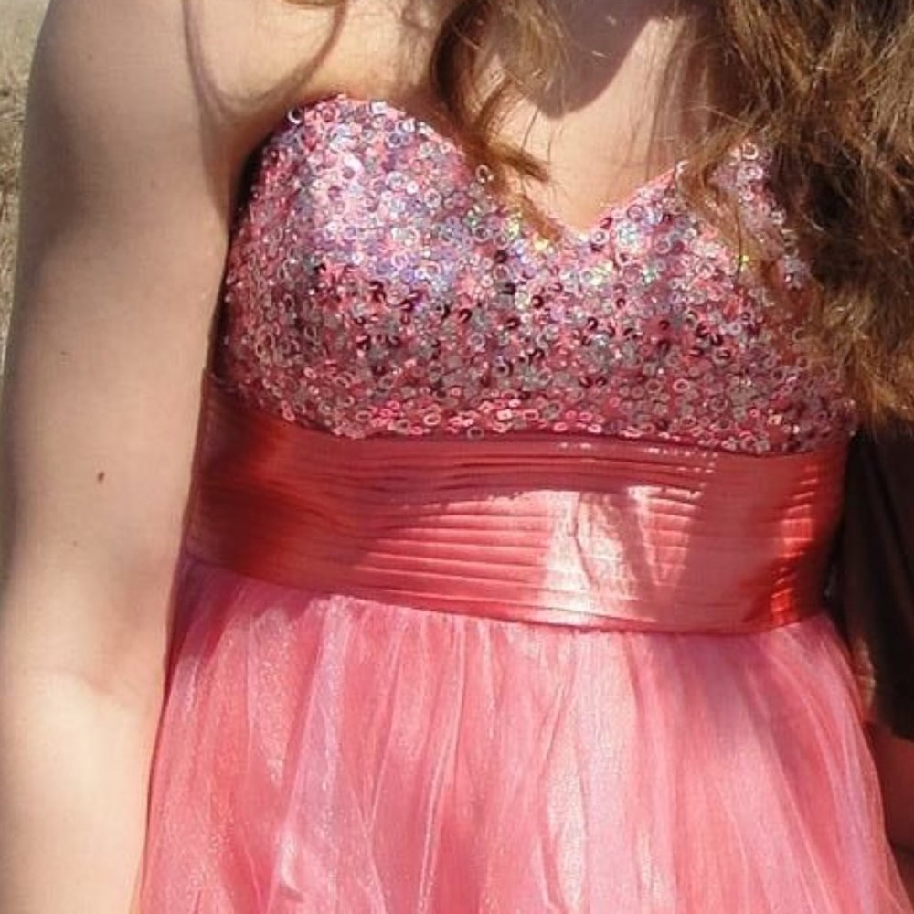 Coral Pink Prom Dress